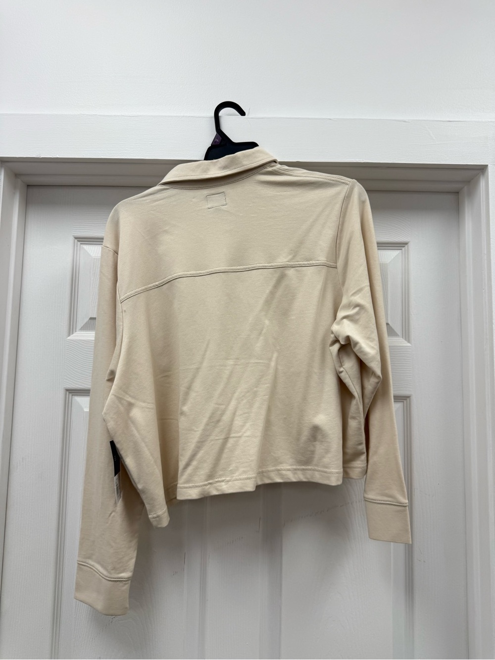 NWT Lee Cropped Button-Up Shirt in Cream - Picture 2 of 2